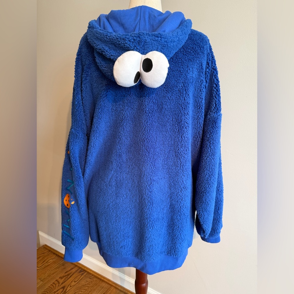 NWT Sesame Street Cookie Monster Sherpa Hoodie - Plus Size 3 (22-24, 3X) - Picture 9 of 16